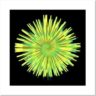 Enchanting Tie-Dye Green & Yellow, Boho Style Posters and Art